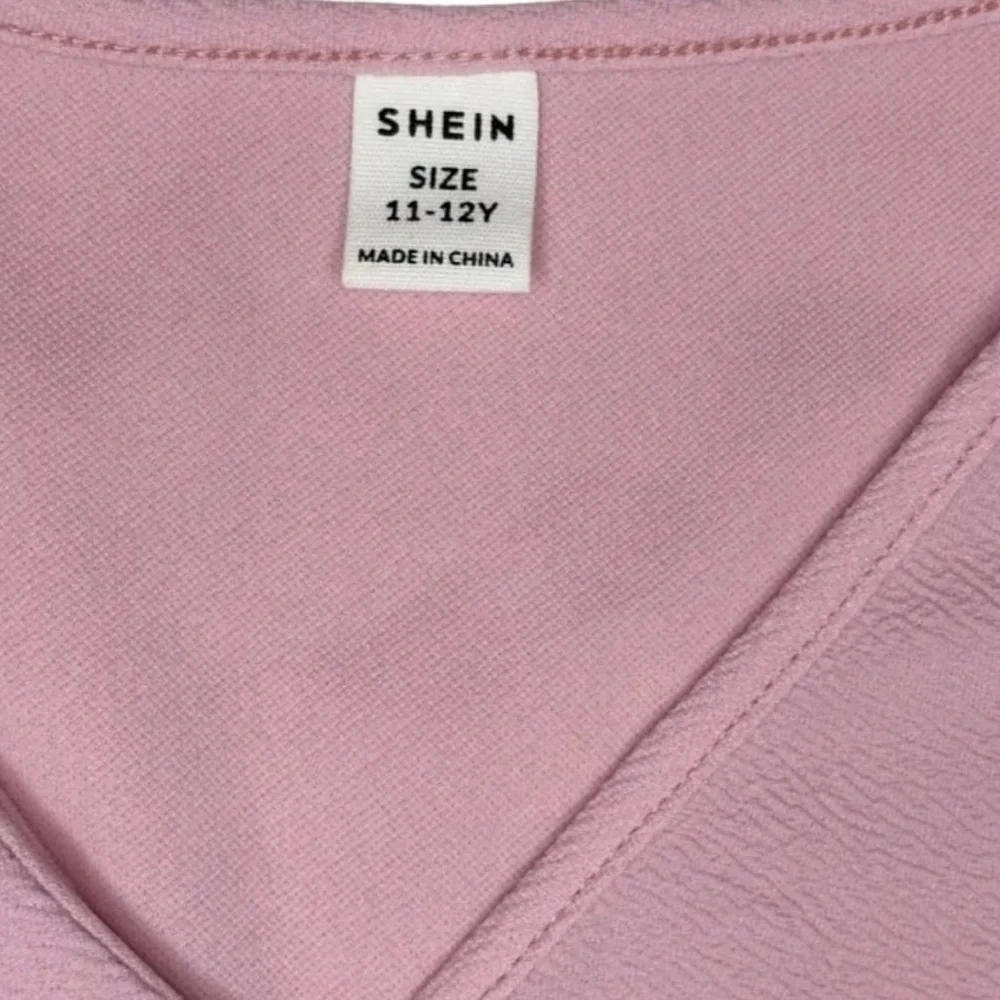 SHEIN Girls Solid Ruffle‎ Detail Romper
